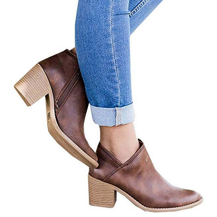 Drune | Hoher Absatz Knöchel Stiefel mit Seitenreißverschluss
