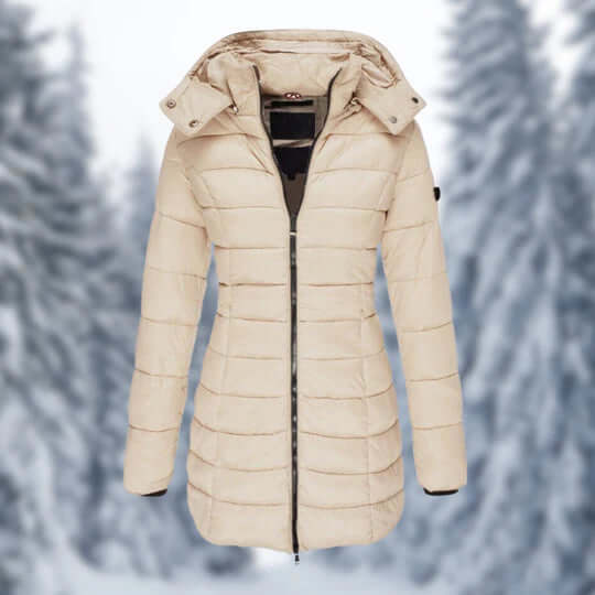 Drune | Damen Mittellanger Wintermantel mit Abnehmbarem Kapuze