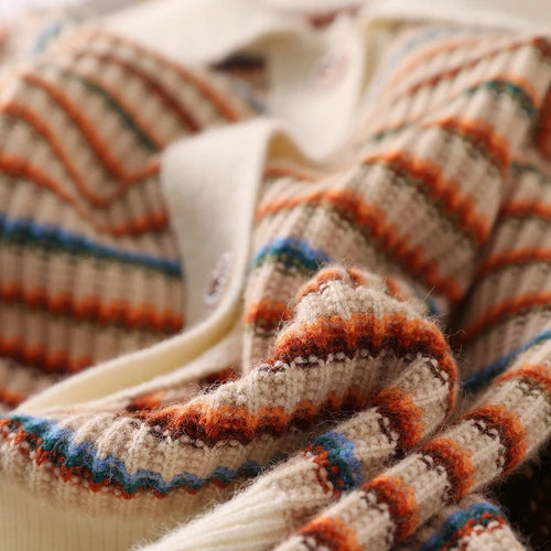 Drune | Gestreifte Strickjacke mit Kragen