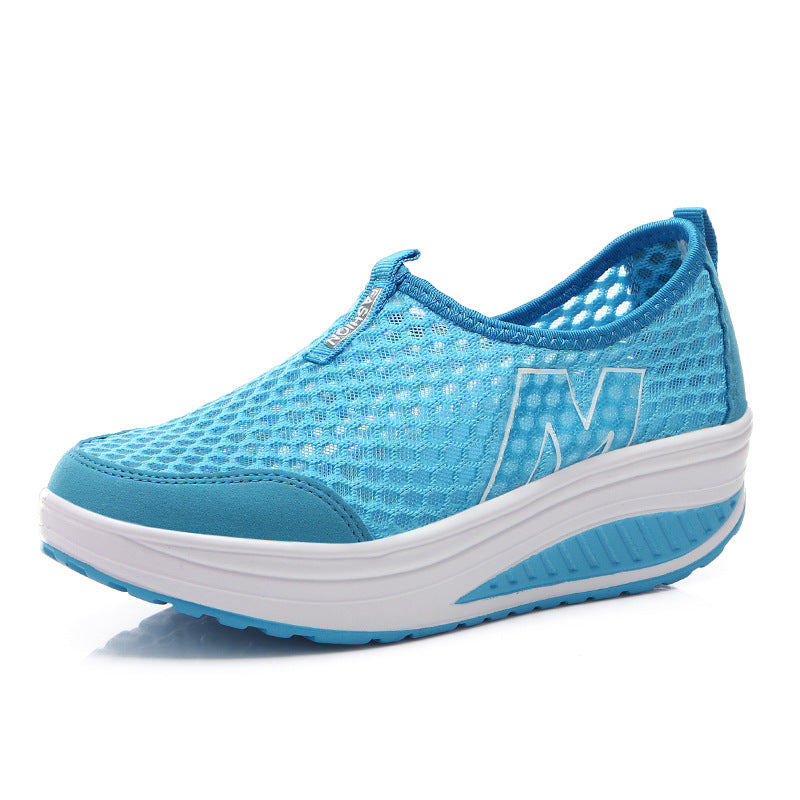 Damen nan leichter Netz-Slipper mit ergonomischer Keilsohle und stoßdämpfender Zwischensohle Drune