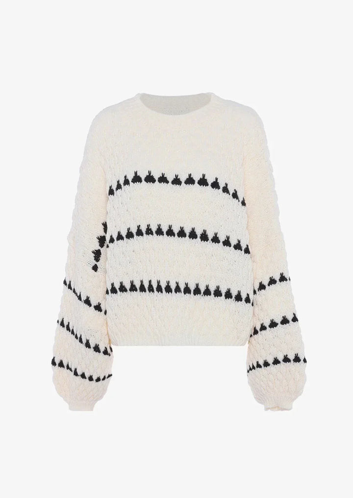 Drune | Kräftiger Strickpullover Kontrastierendes Design Warm und Zeitgemäß