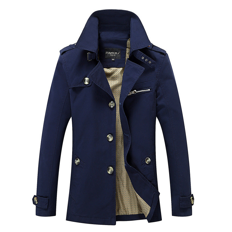 Herren lässige Trenchjacke mit praktischen Taschen und modernem Design Drune