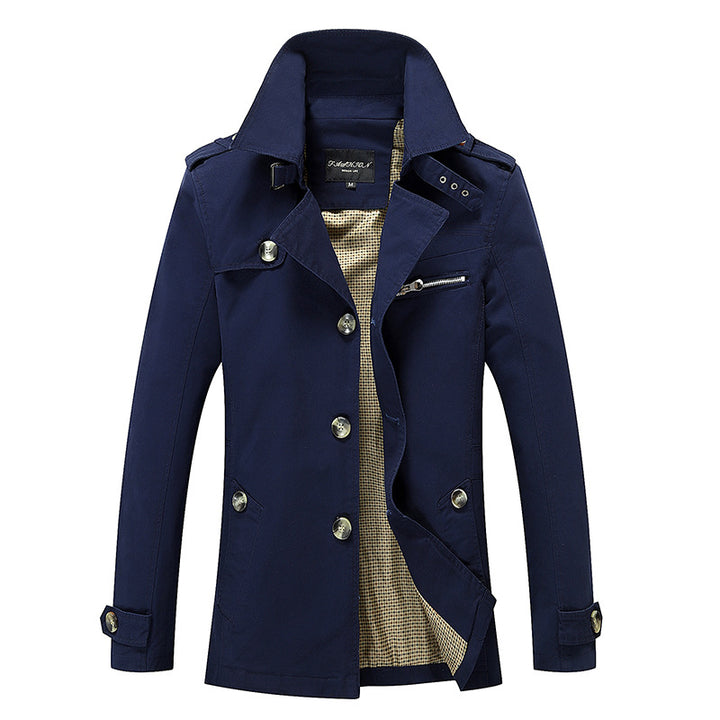 Herren lässige Trenchjacke mit praktischen Taschen und modernem Design Drune