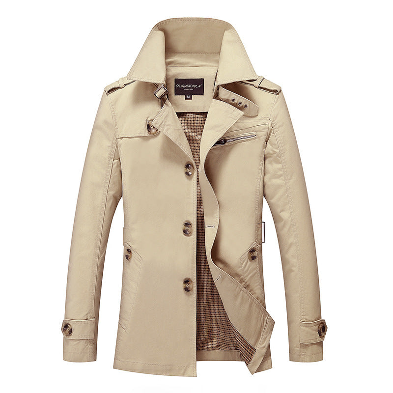 Herren lässige Trenchjacke mit praktischen Taschen und modernem Design Drune