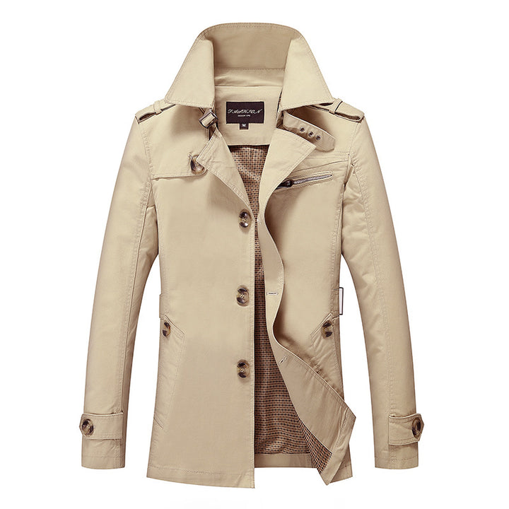 Herren lässige Trenchjacke mit praktischen Taschen und modernem Design Drune