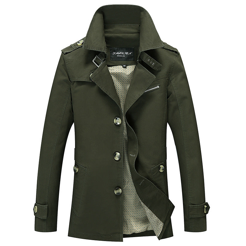Herren lässige Trenchjacke mit praktischen Taschen und modernem Design Drune