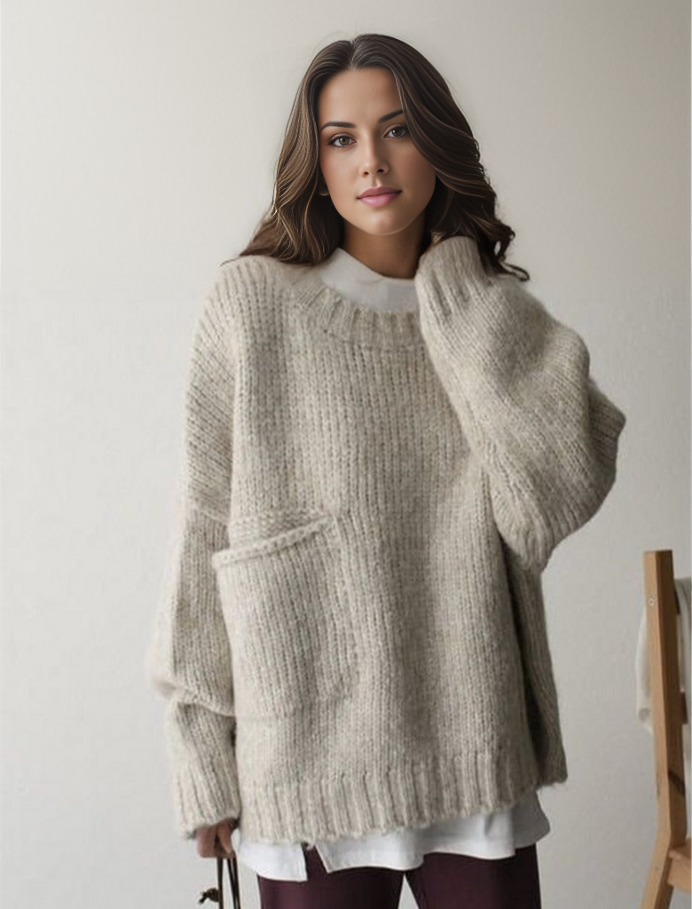 Drune | Übergroßer Strickpullover mit Tasche