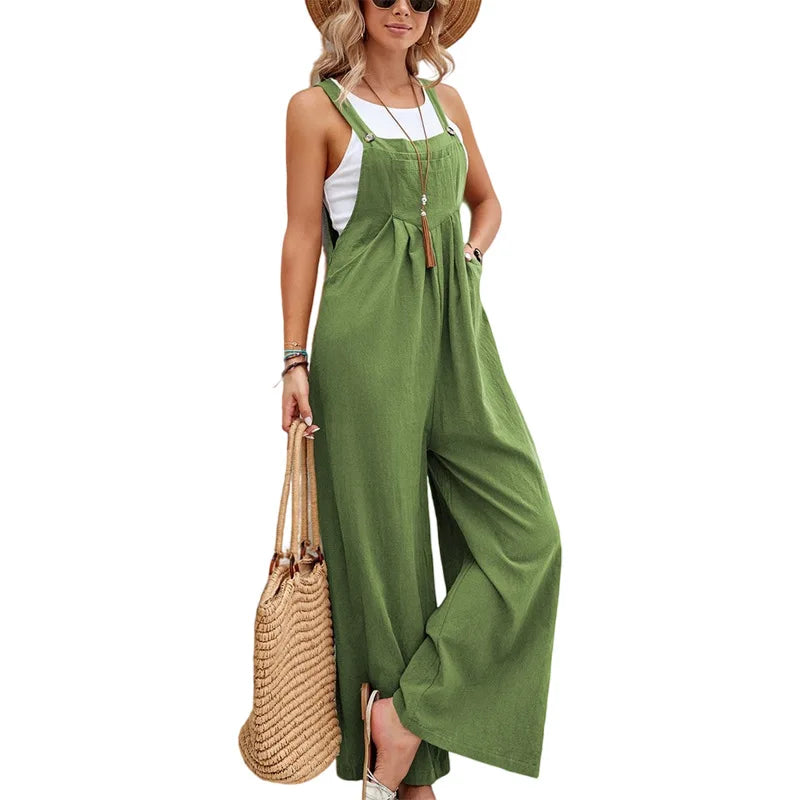 Drune | Ärmellose Latzhose Lässig Jumpsuit