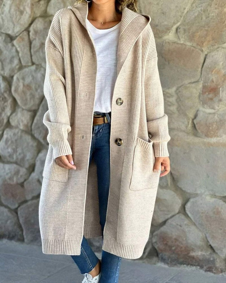 Drune | Gestrickter Kapuzen Langer Mantel