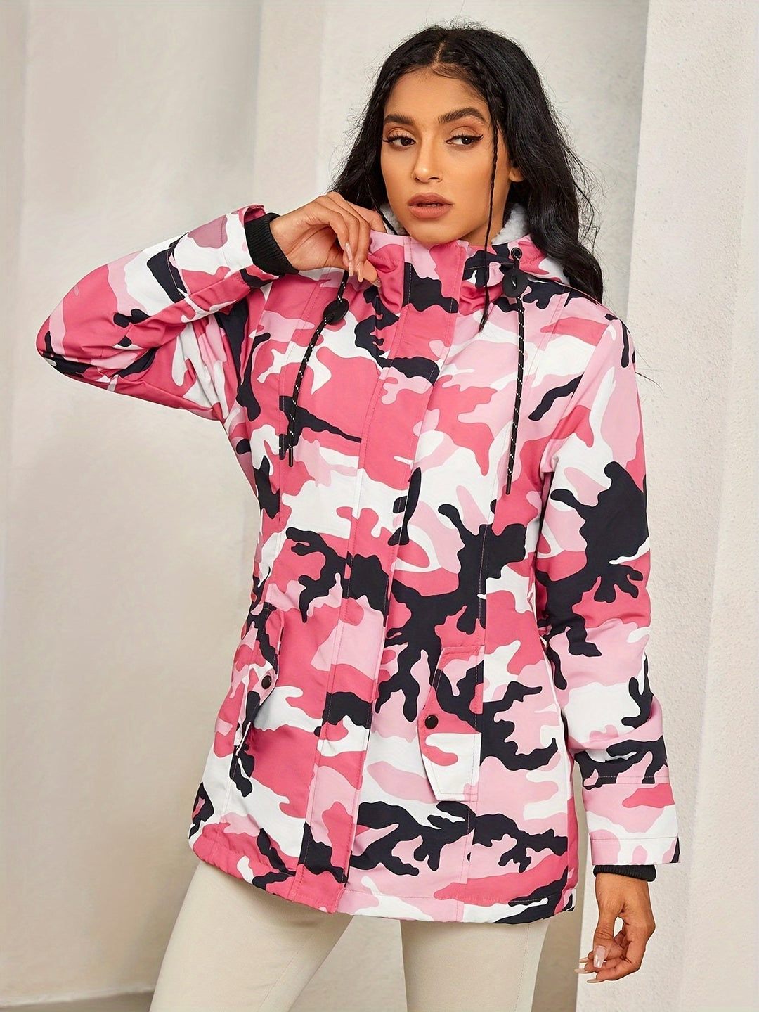 Drune | Winterjacke Casual Cosy mit Fleece-Futter und Kapuze für Frauen - Ideal für Herbst/Winter