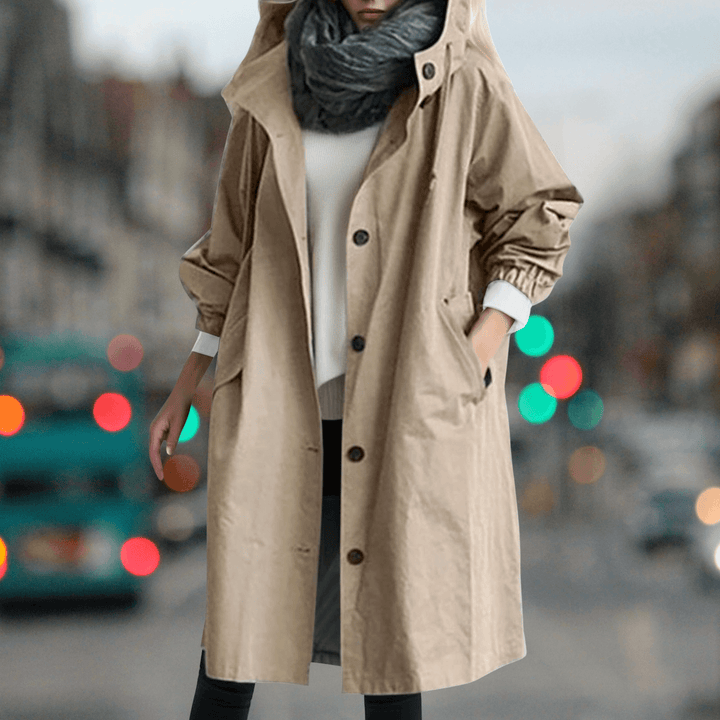 Drune | Damen Wasserdichter Teddy Fleece-Trenchcoat