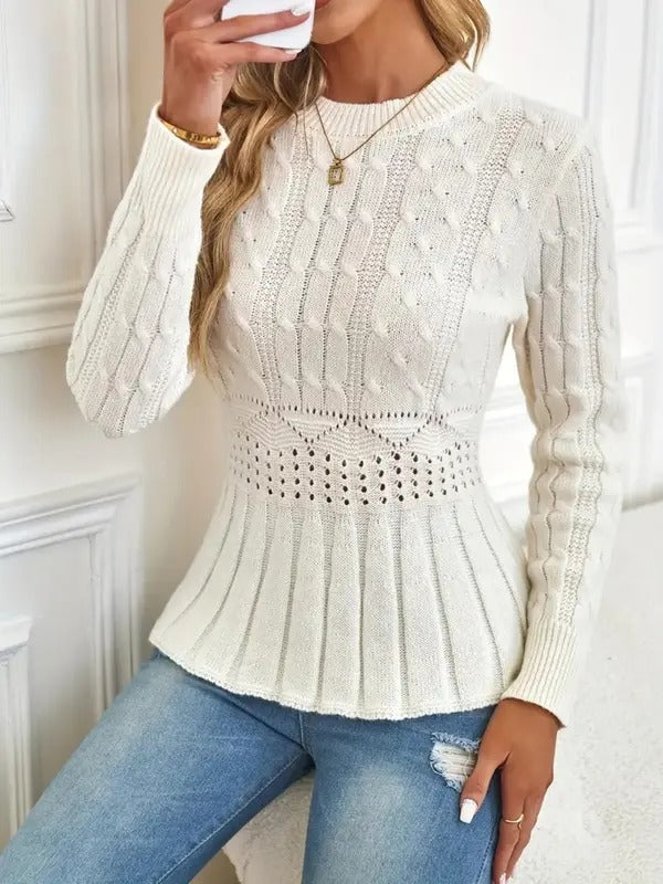 Drune | Gemütlicher schicker Grobstrickpullover mit Rundhalsausschnitt