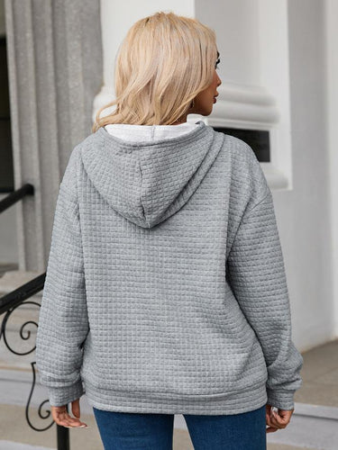 Drune | Waffelstrick Hoodie Damen - lässiger Oversized Pullover