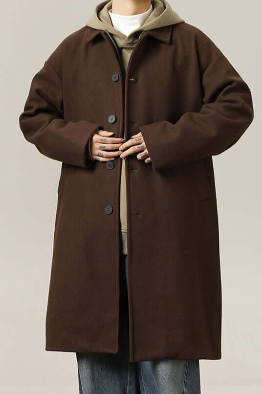 Drune | Männer klassischer oversized Wollmantel