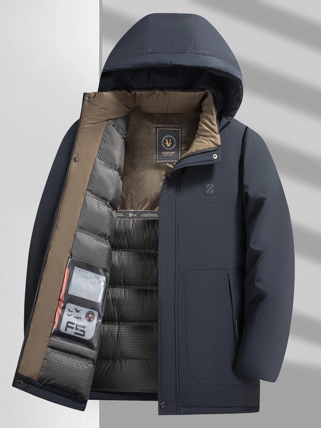 Drune | Kapuzen Lange Ärmel Reißverschluss Gepolsterte Winter Jacke Für Herren - Perfekt für Outdoor-Aktivitäten