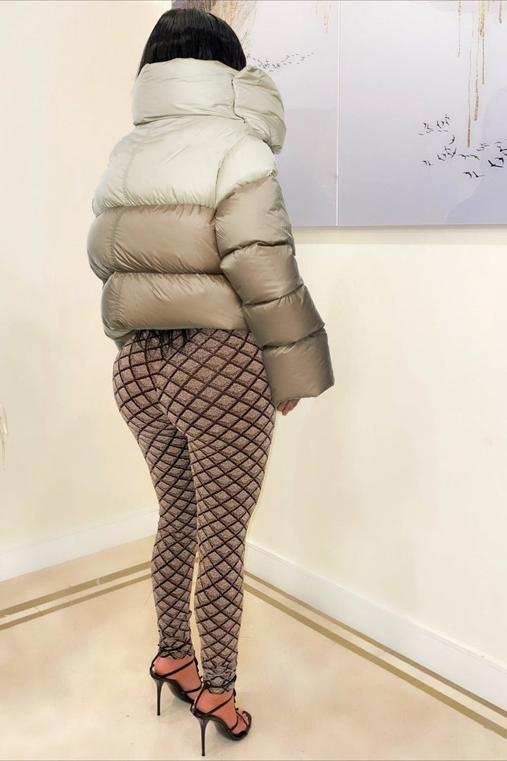 Drune | Hals-Schal-Kragen gesteppte Pufferjacke