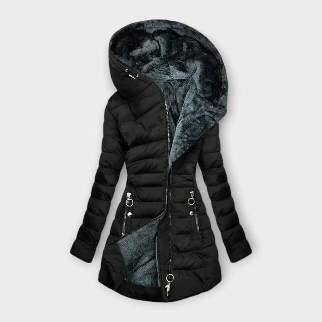 Drune | Damen Lange Winterjacke mit Luxus Fellfutter