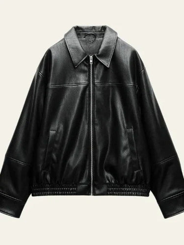 Drune | Kunstleder Bomberjacke