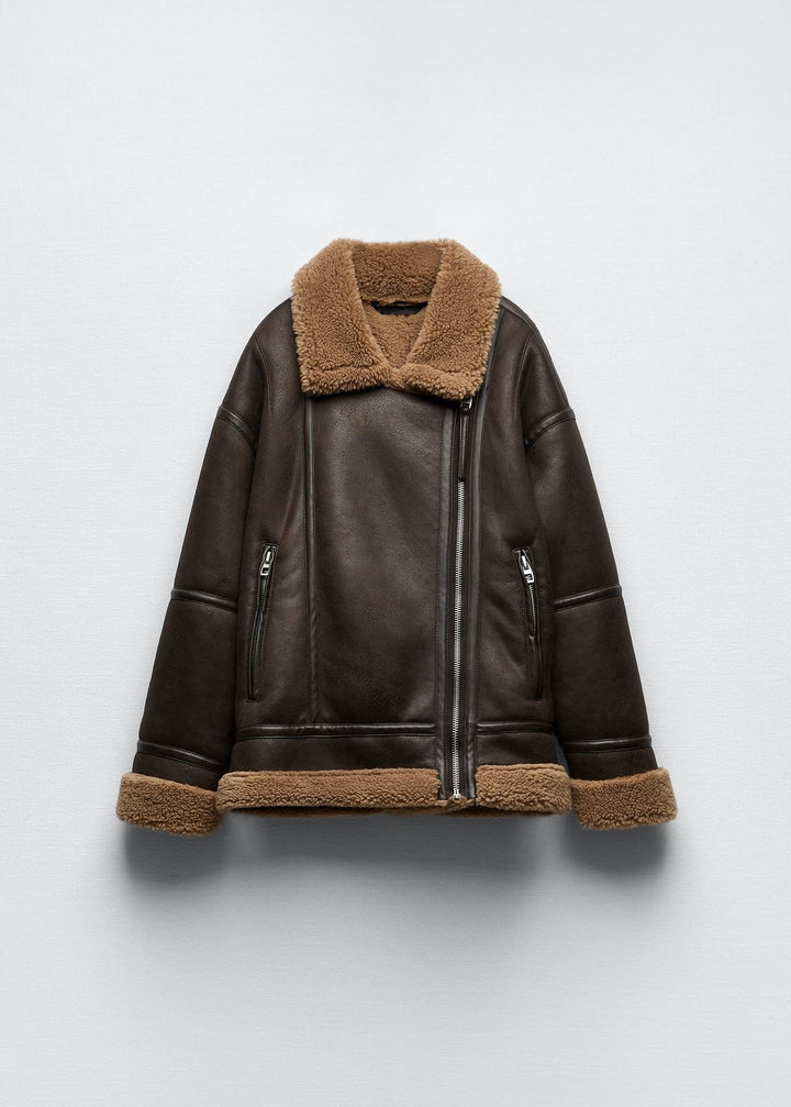Drune | Fellbesetzte Revers-Fliegerjacke