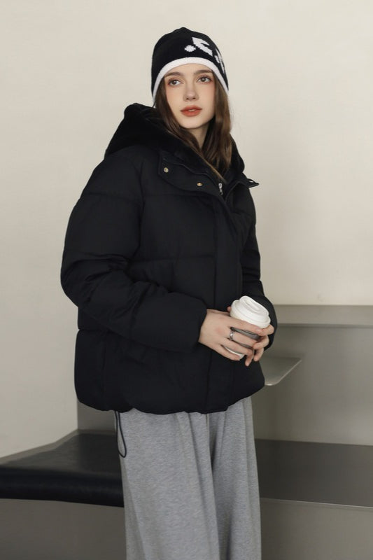 Drune | Fellpaneel gekürzter Pufferjacke