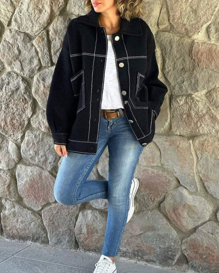 Drune | Stylische Jacke mit Kontrastierenden Revers