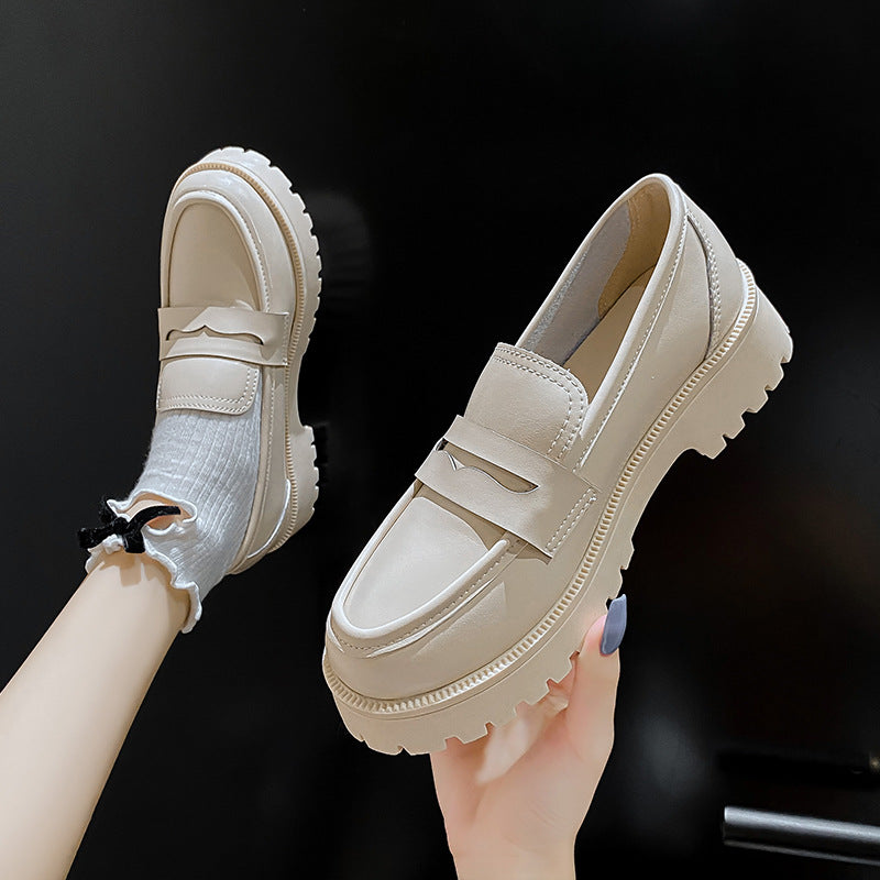 Drune | Mode Damen Britischer Stil Echtes Leder Plattform Schuhe Frühling Schuhe