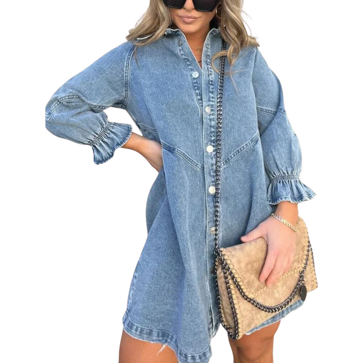 Drune | Langärmeliges Denim-Kleid