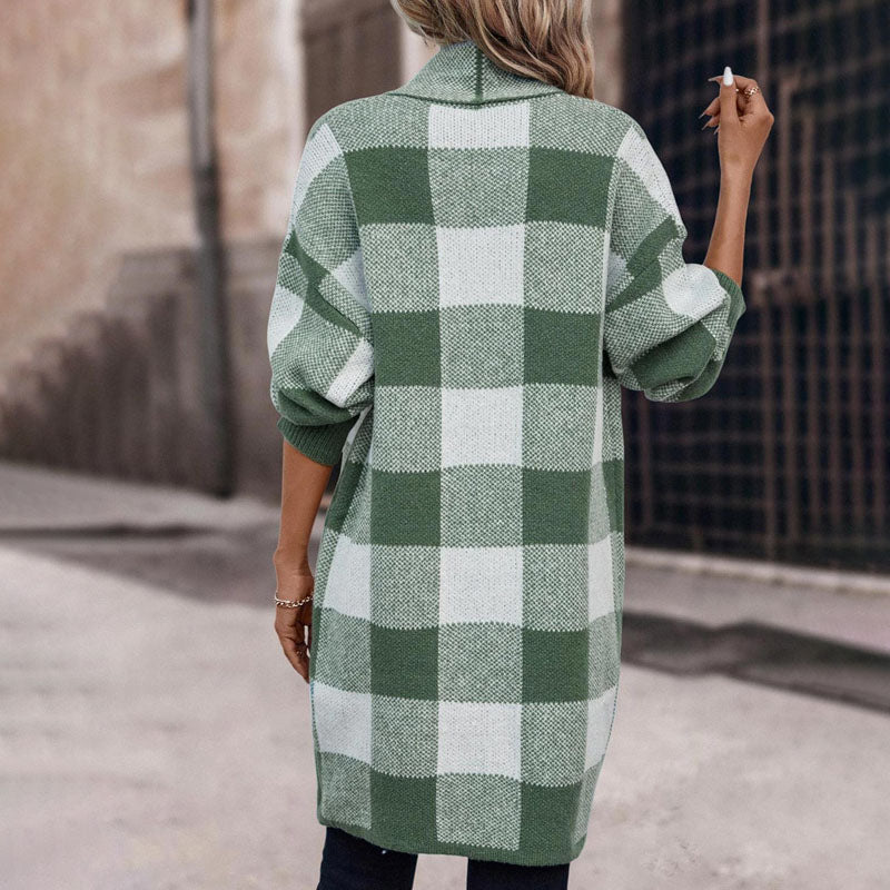 Drune | Lässige Karierte Strickjacke