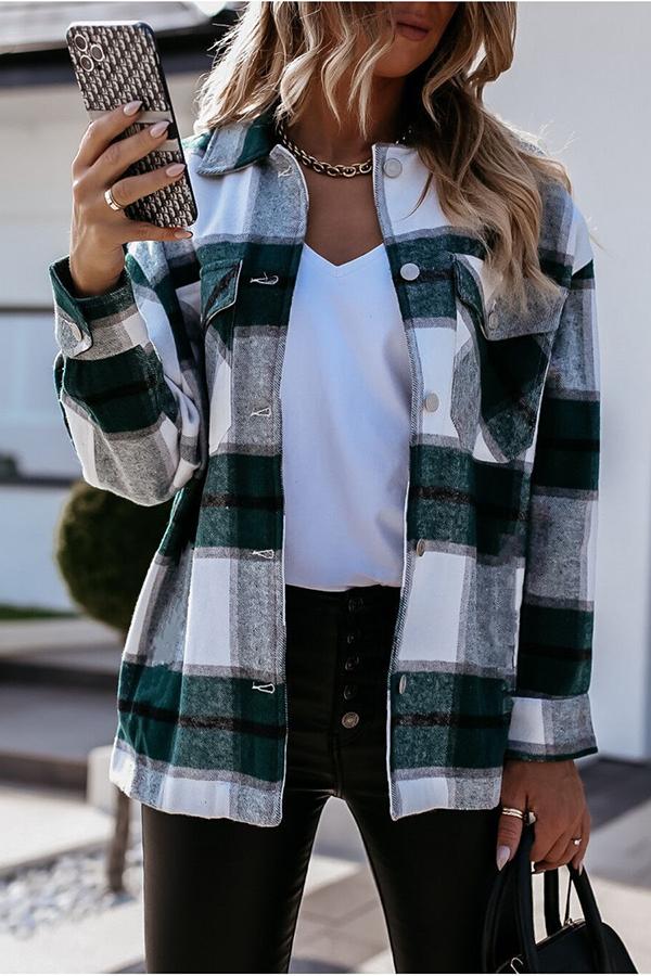 Drune | Feeling Plaid Mit Taschen Entspannte Jacke