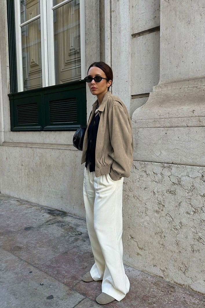Drune | Fit Khaki Wildlederjacke