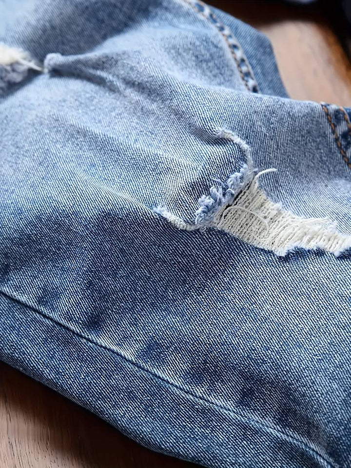 Drune | Skinny Fit Jeans mit Rissen - Stretch Denim Hose für Alltag & Streetwear Style