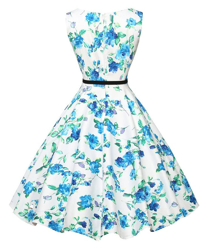 Damen Midi-Kleid mit floralem Dekor und tailliertem Schnitt Drune
