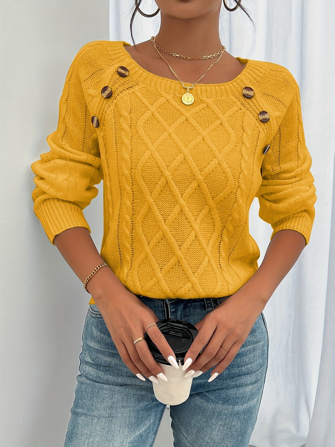 Drune | Casual Pullover Top mit Rundhalsausschnitt
