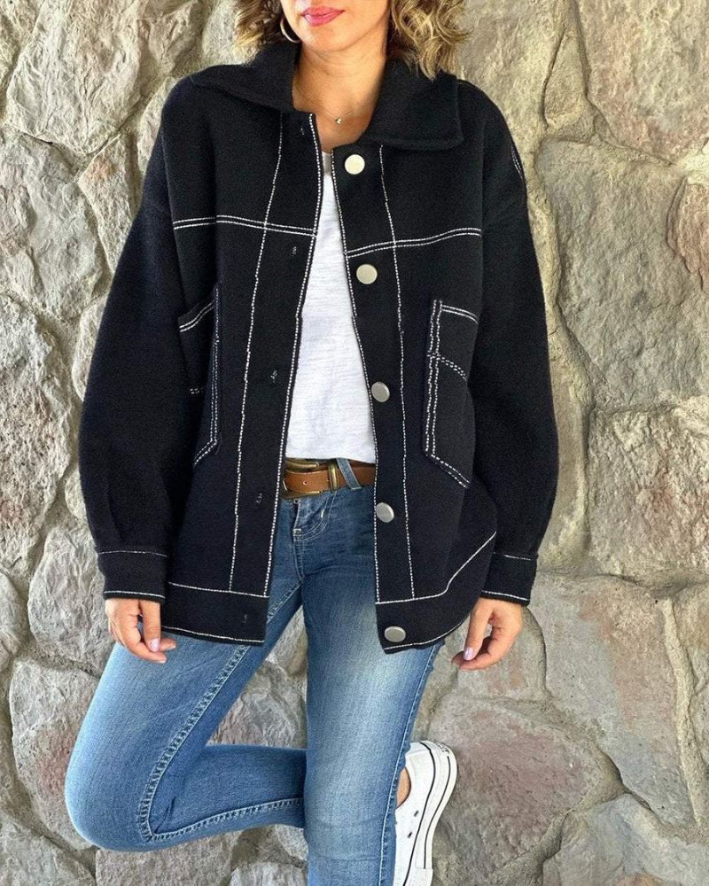 Drune | Stylische Jacke mit Kontrastierenden Revers