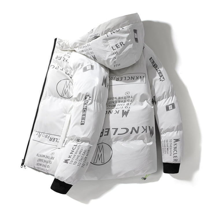 Drune | Gesteppt Herrenjacke mit Kapuze und Vinyleffekt