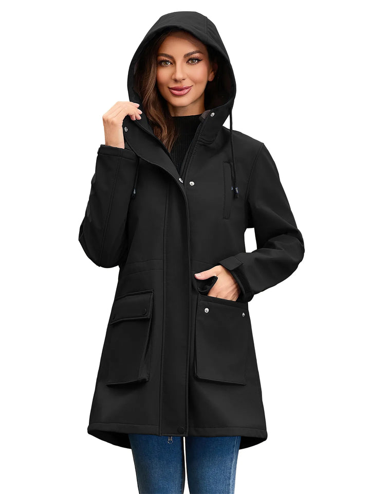 Drune | Wasserdichte Softshell-Damenjacke mit Kapuze