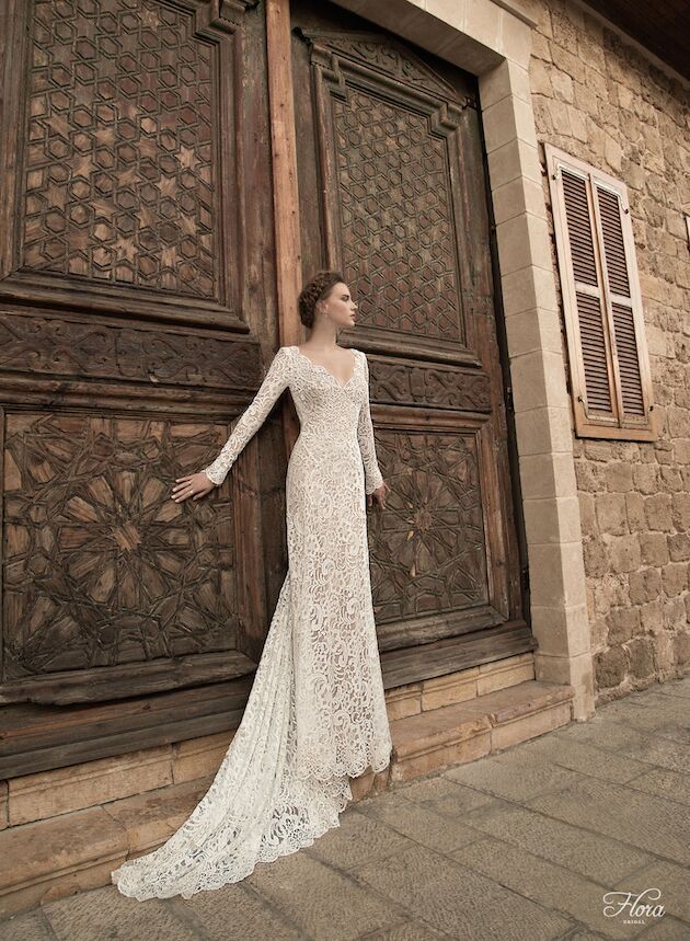 Damen Spitzen Hochzeitskleid Drune