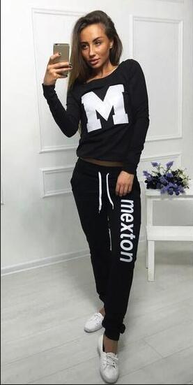 Damen Sportliches Freizeit-Set mit kreativem Aufdruck Drune