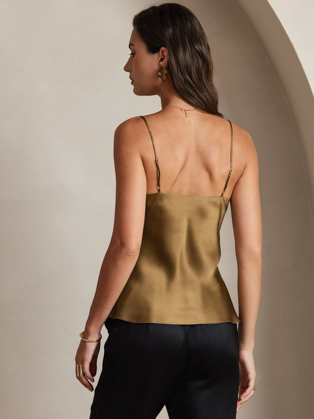 Drune | V-Ausschnitt Reine Seide Spaghettiträger Camisole Top