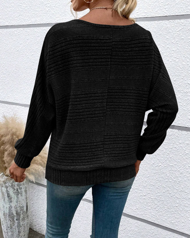 Drune | Langarmshirt mit Rundhals und Streifen