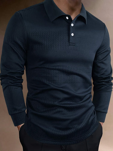 Drune | Elegante Langärmelige Polo Texturiertes Design Stilvoll und Komfortabel