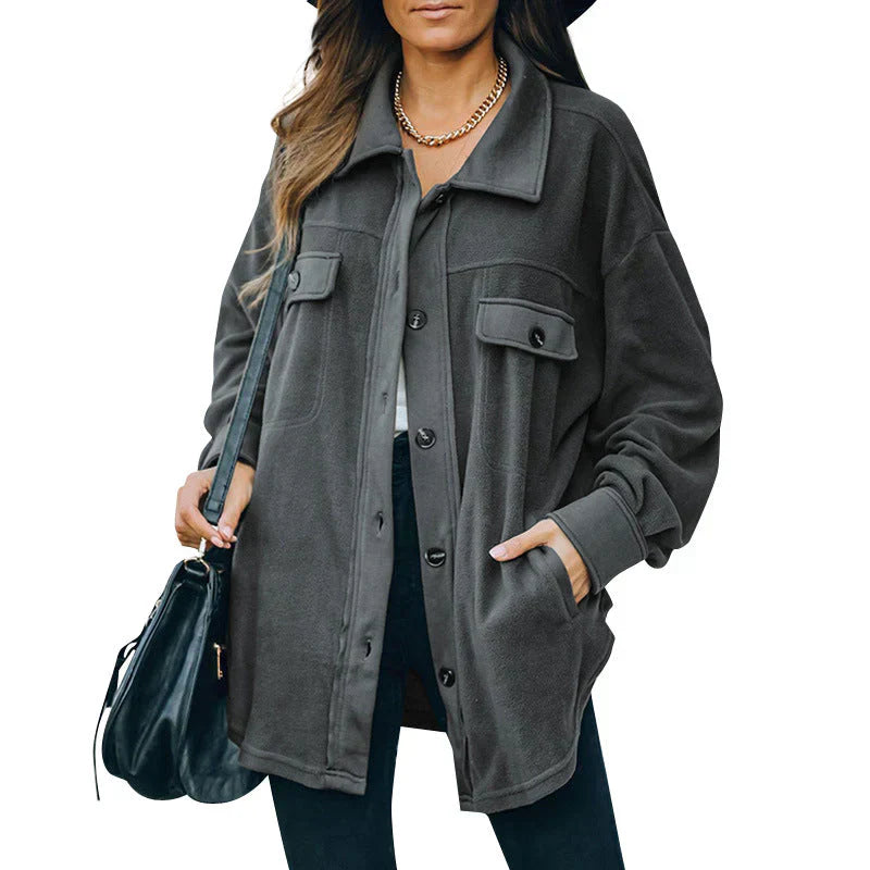 Drune | Fleece-Jacke mit Knöpfen