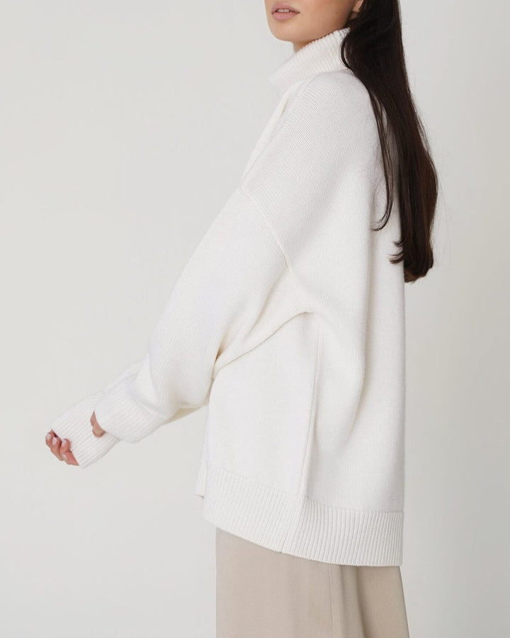 Drune | Eleganter Oversized Damen Rollkragenpullover Aus Baumwolle