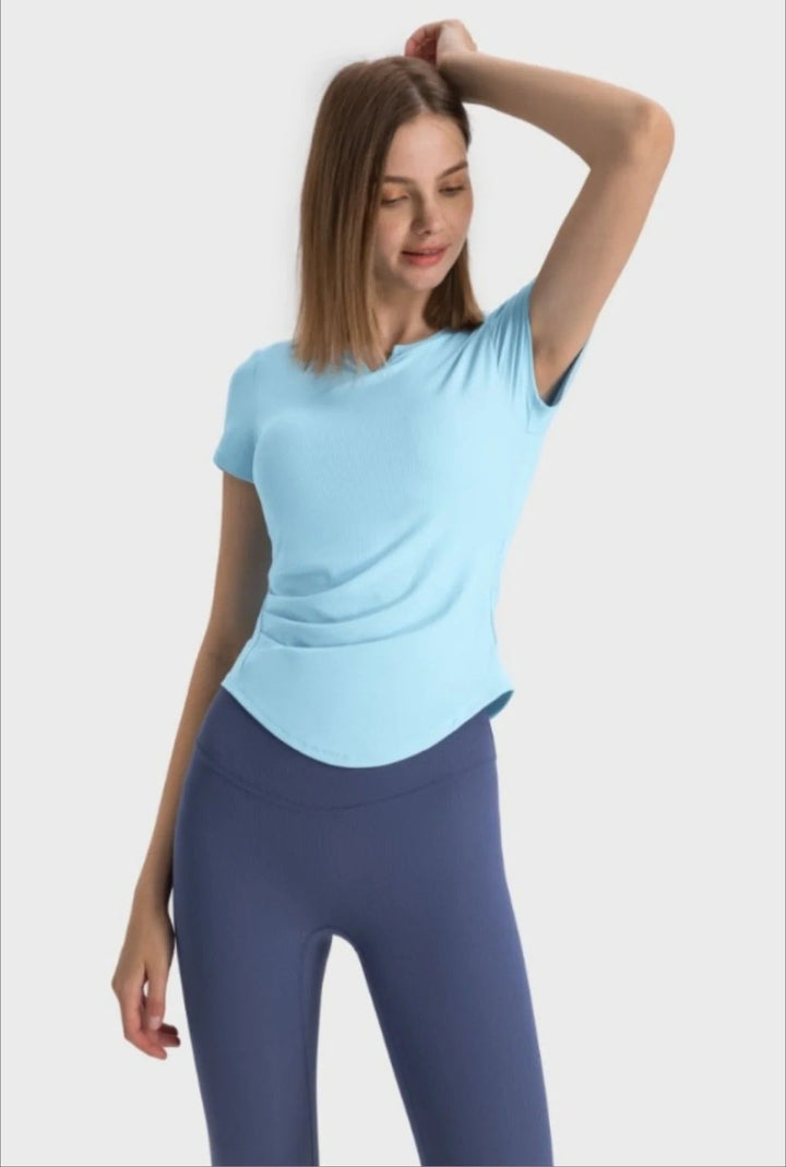Drune | Weiches hautfreundliches antibakterielles Deodorant Sport Yoga kurze Ärmel