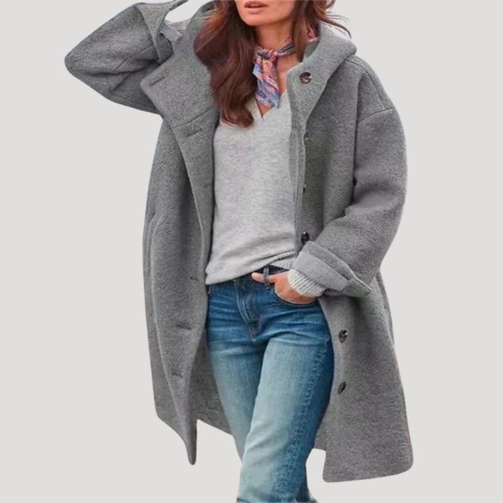 Drune | Damen Wintermantel langer Wollmischung Oversized Jacke
