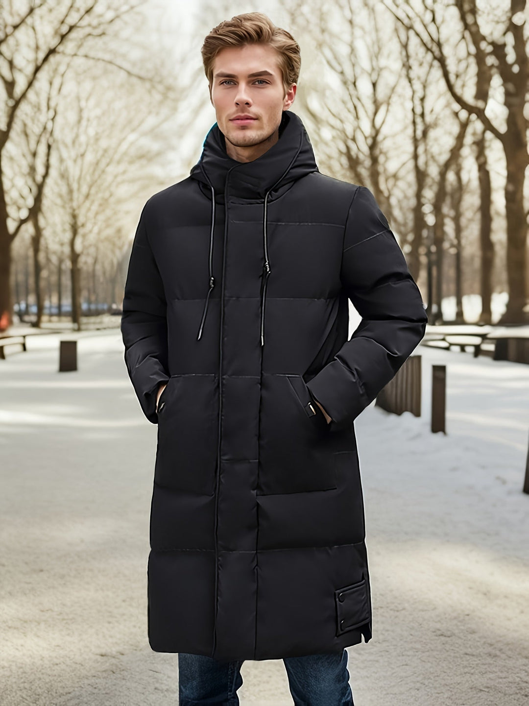 Drune |  Baumwoll Kapuzen Winterjacke Für Herren - Perfekt für Outdoor-Aktivitäten