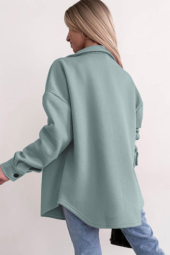Drune | Oversized Hemdbluse mit Großen Taschen Polyester Minimalistisch und Stilvoll