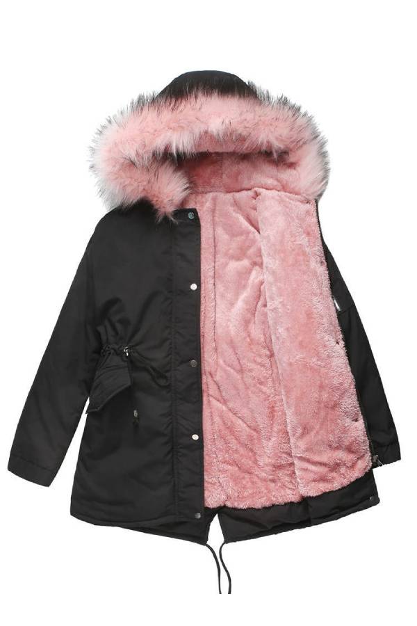 Drune | Winter warmer Fleece-Mantel mit Baumwoll-Steppjacke