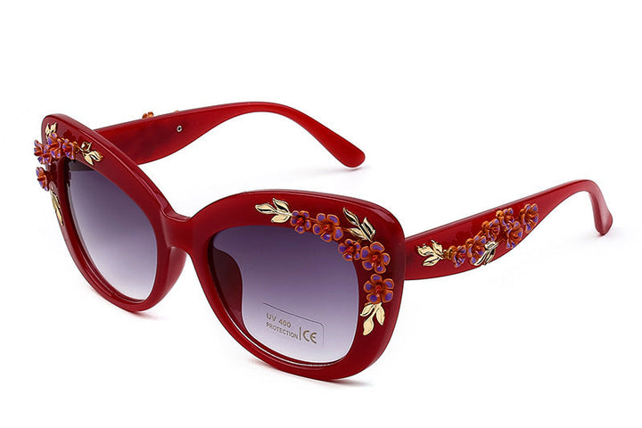 Drune | Exquisite Damen Sonnenbrille Mit Blumenmuster