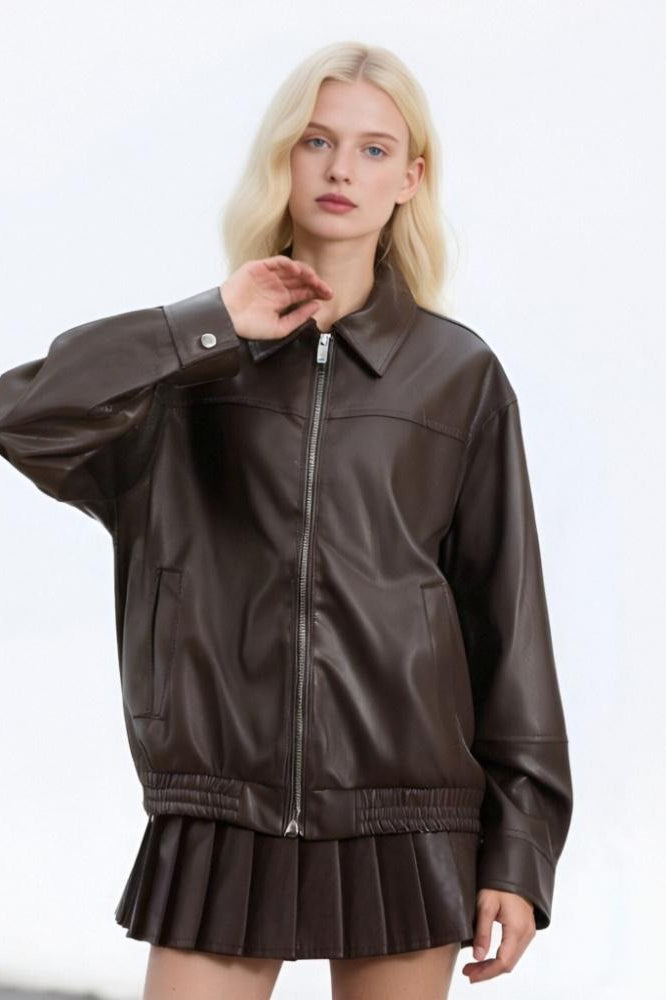 Drune | Leder Freizeit Reversjacke
